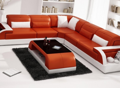 Corner sofa Sofa Couch Upholstery Living landscape Leather Corner Sofas Suite L-shape new